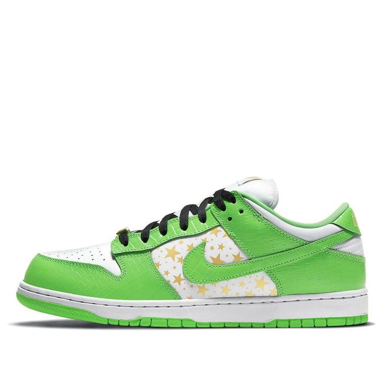Nike Supreme x Dunk Low OG SB QS 'Mean Green'  DH3228-101 Signature Shoe